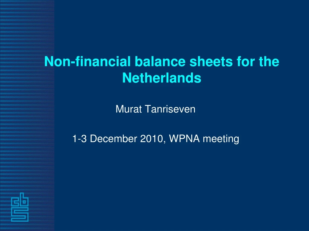 non financial balance sheets for the netherlands