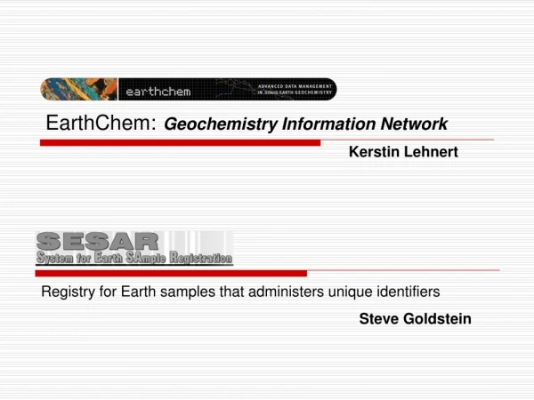 EarthChem: Geochemistry Information Network