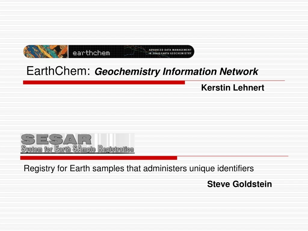earthchem geochemistry information network