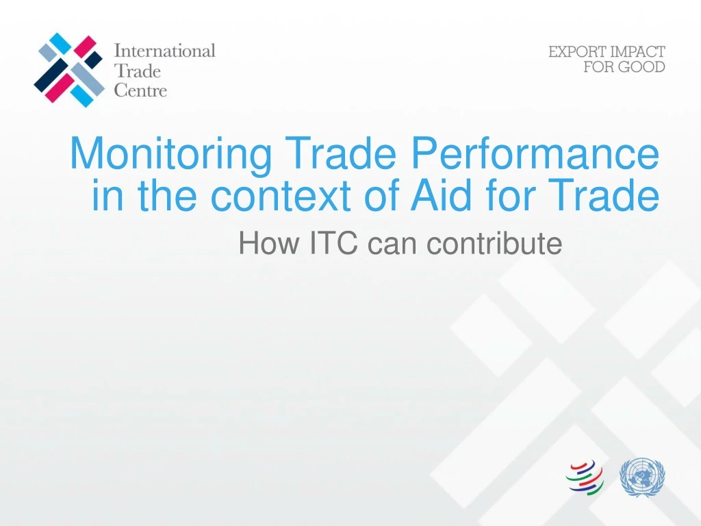 monitoring trade performance in the context of aid for trade