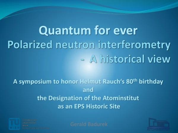 Polarized neutron interferometry  -  A  historical view