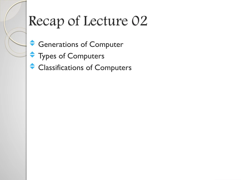 recap of lecture 02