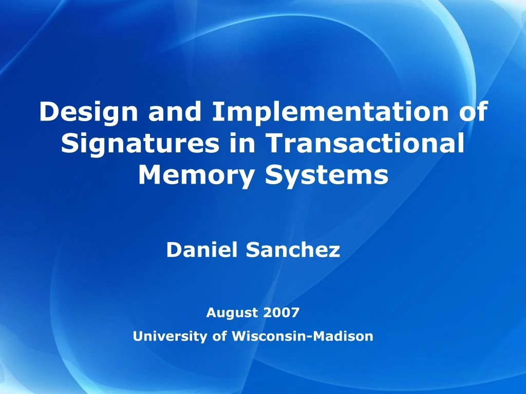 design and implementation of signatures