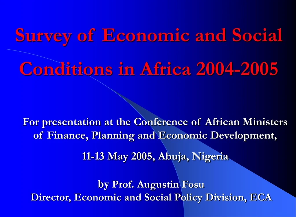 survey of economic and social conditions