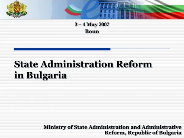 State Administration Reform  in Bulgaria