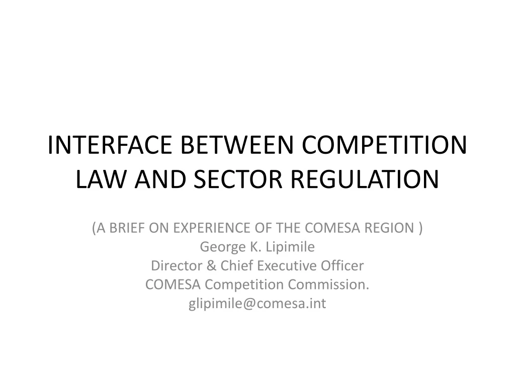 interface between competition law and sector regulation