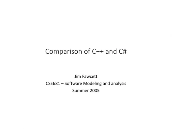 Comparison of C++ and C#