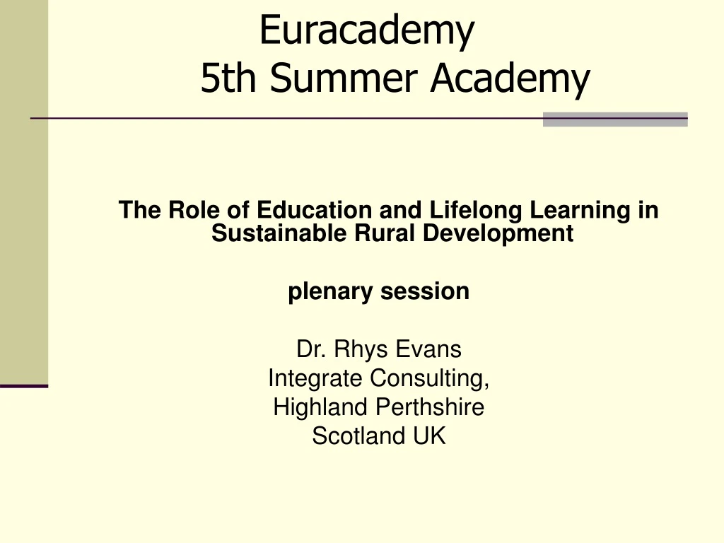 euracademy 5th summer academy