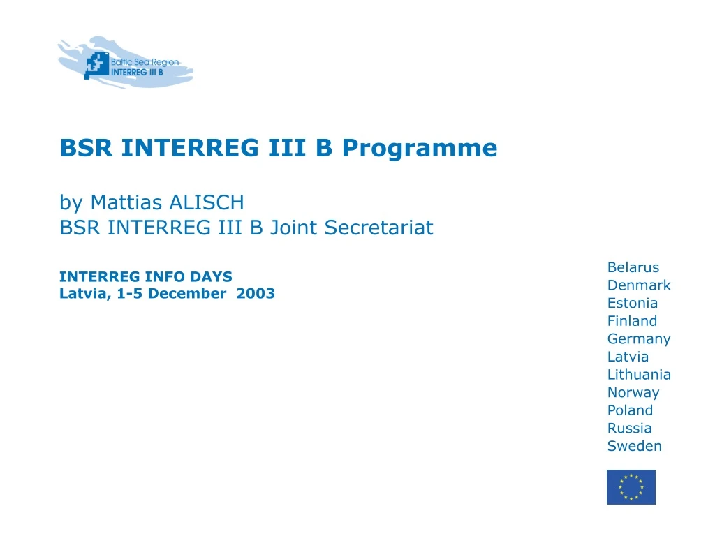 bsr interreg iii b programme by mattias alisch