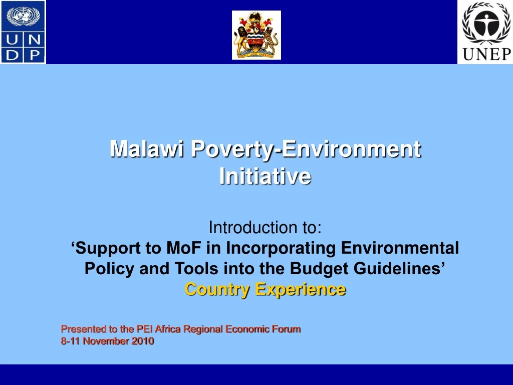 malawi poverty environment initiative