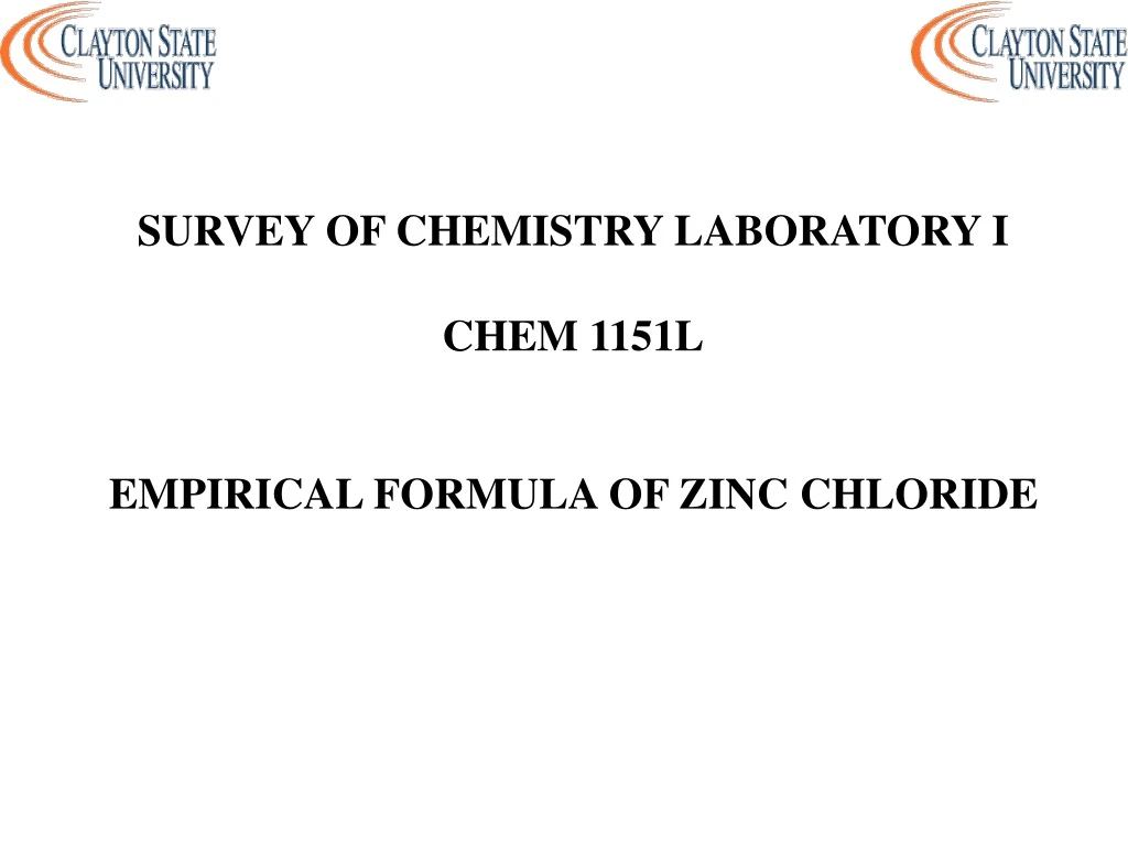 survey of chemistry laboratory i chem 1151l