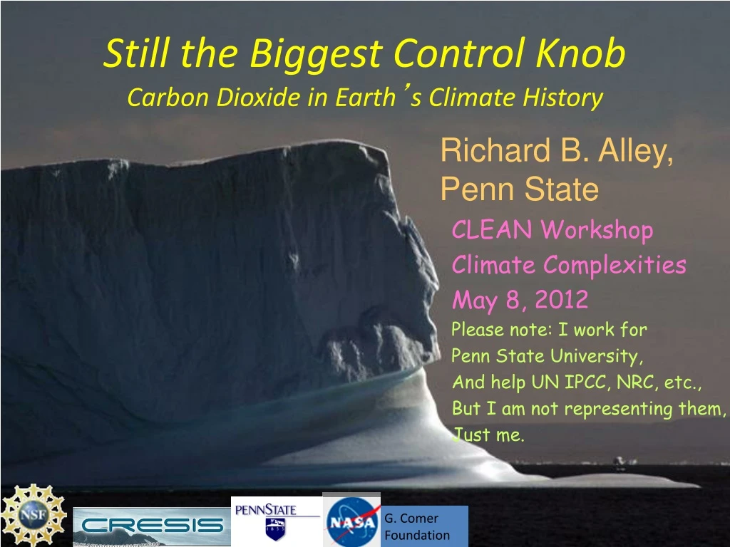 still the biggest control knob carbon dioxide in earth s climate history