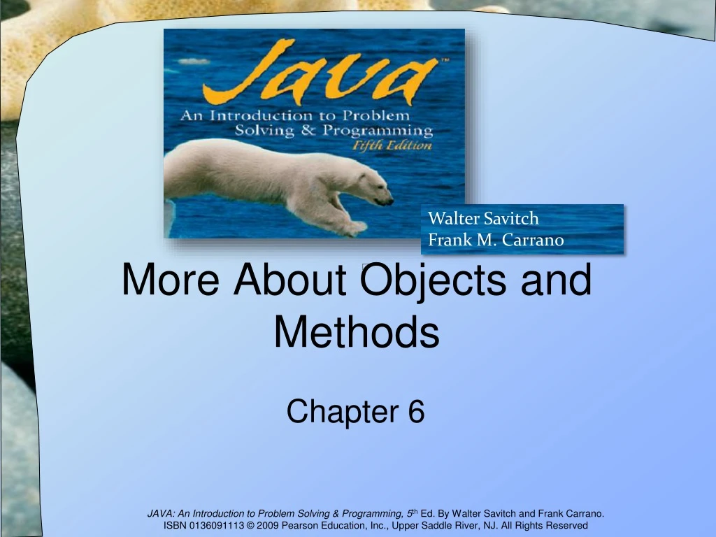 more about objects and methods