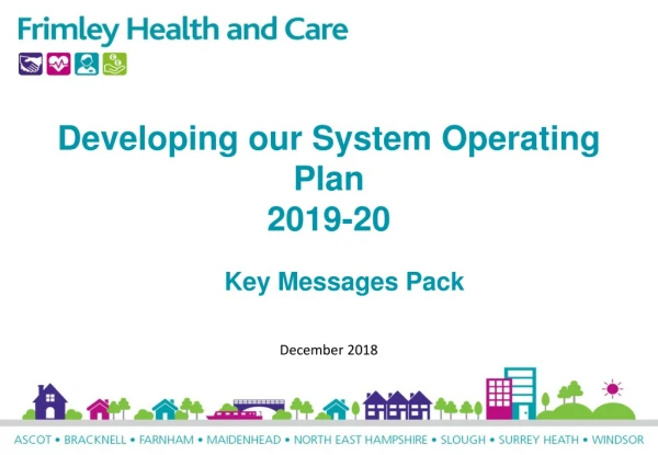 Developing our System Operating Plan  2019-20