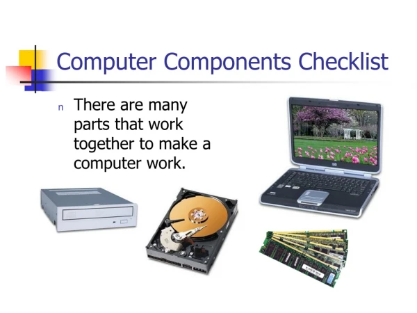 Computer Components Checklist