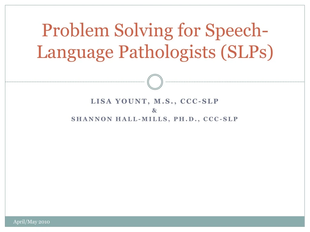 problem solving for speech language pathologists slps