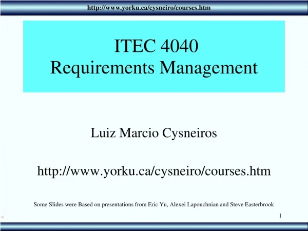 ITEC 4040 Requirements Management