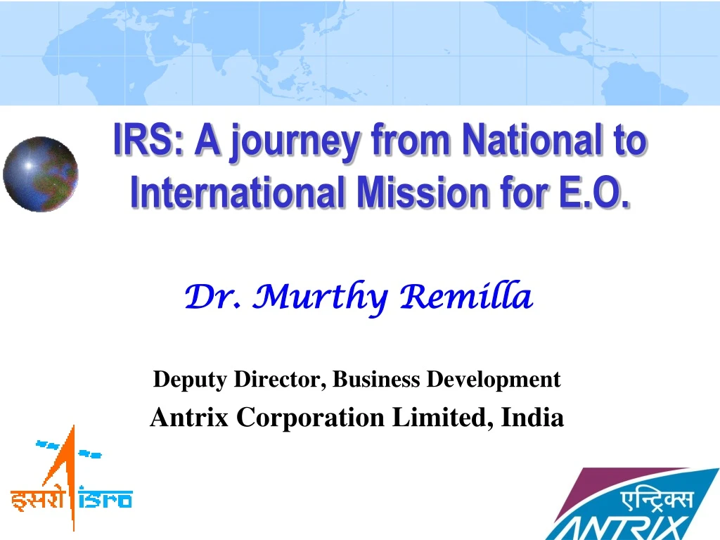irs a journey from national to international mission for e o
