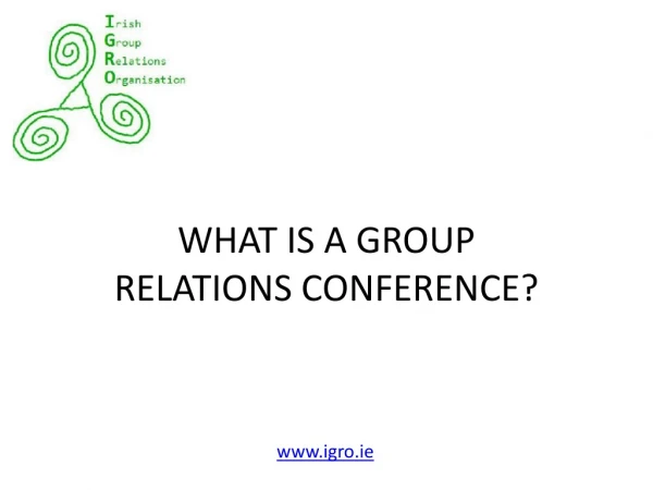 WHAT IS A GROUP RELATIONS CONFERENCE?