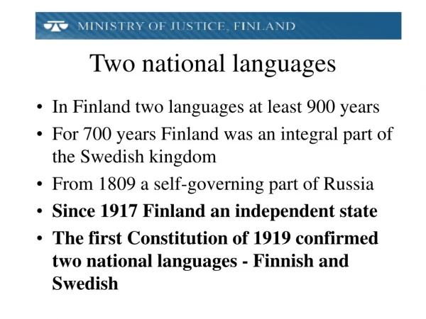 Two national languages