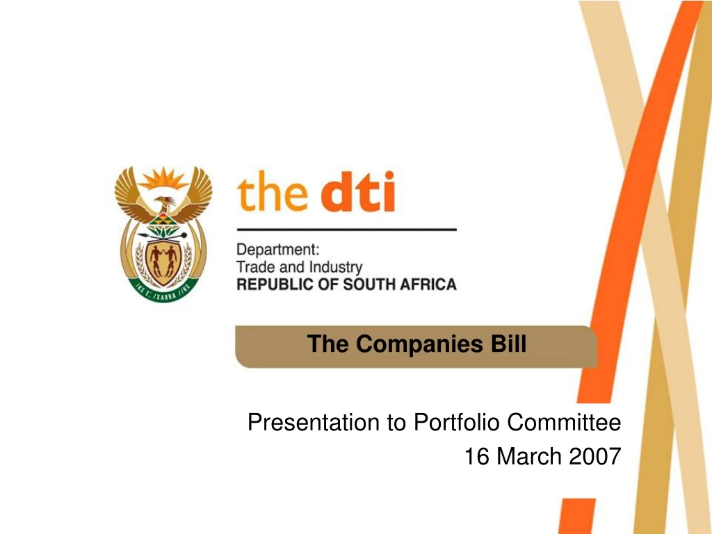 presentation to portfolio committee 16 march 2007