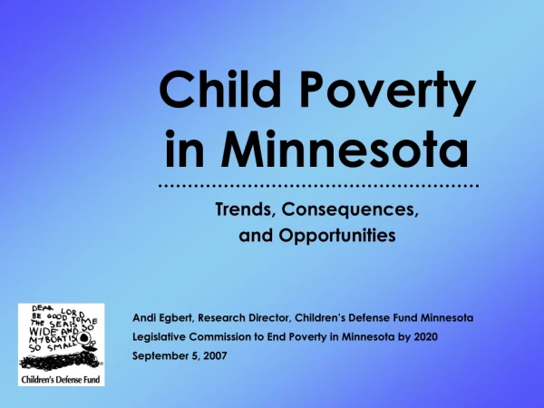 Child Poverty  in Minnesota