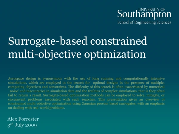 Surrogate-based constrained multi-objective optimization