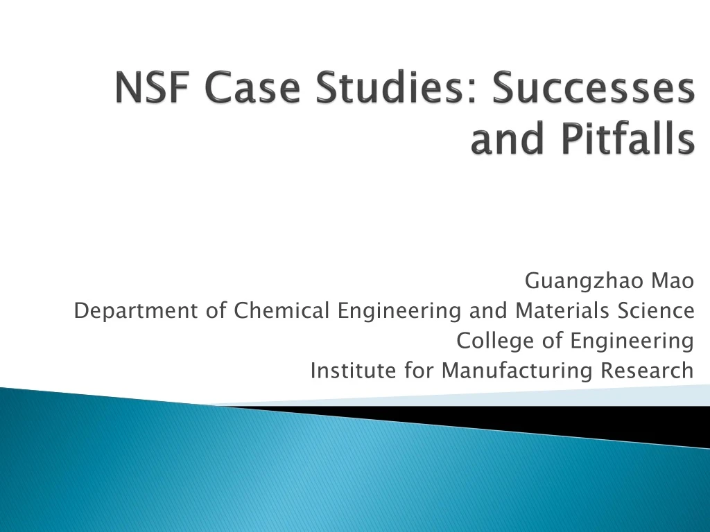 nsf case studies successes and pitfalls