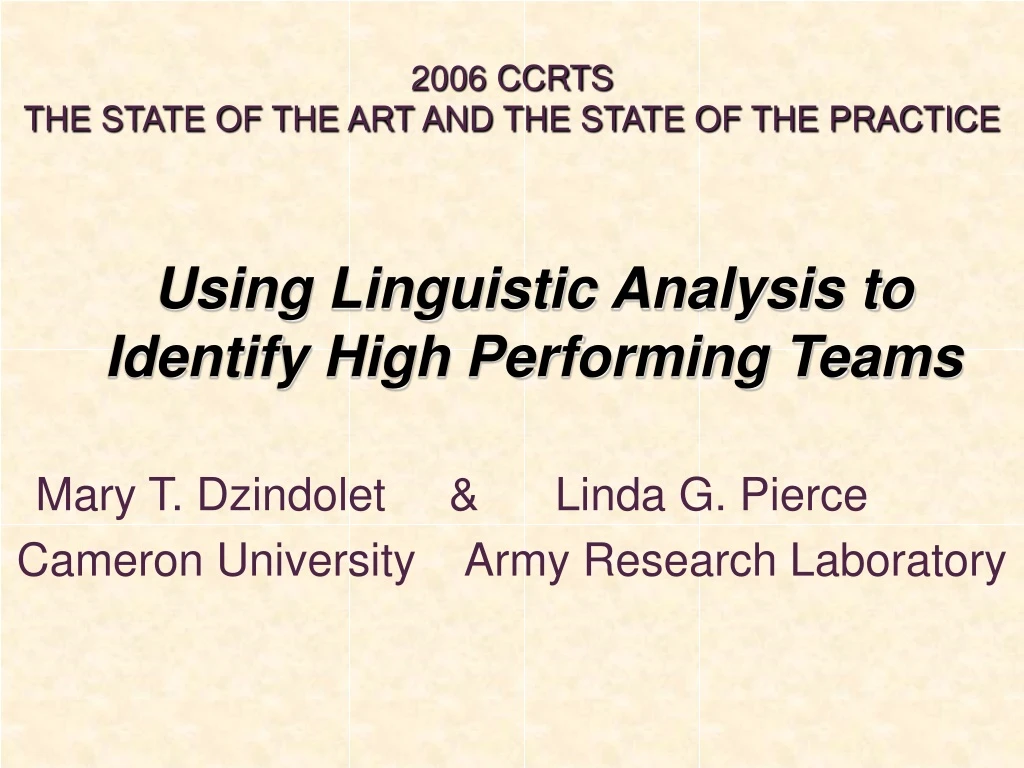 using linguistic analysis to identify high performing teams