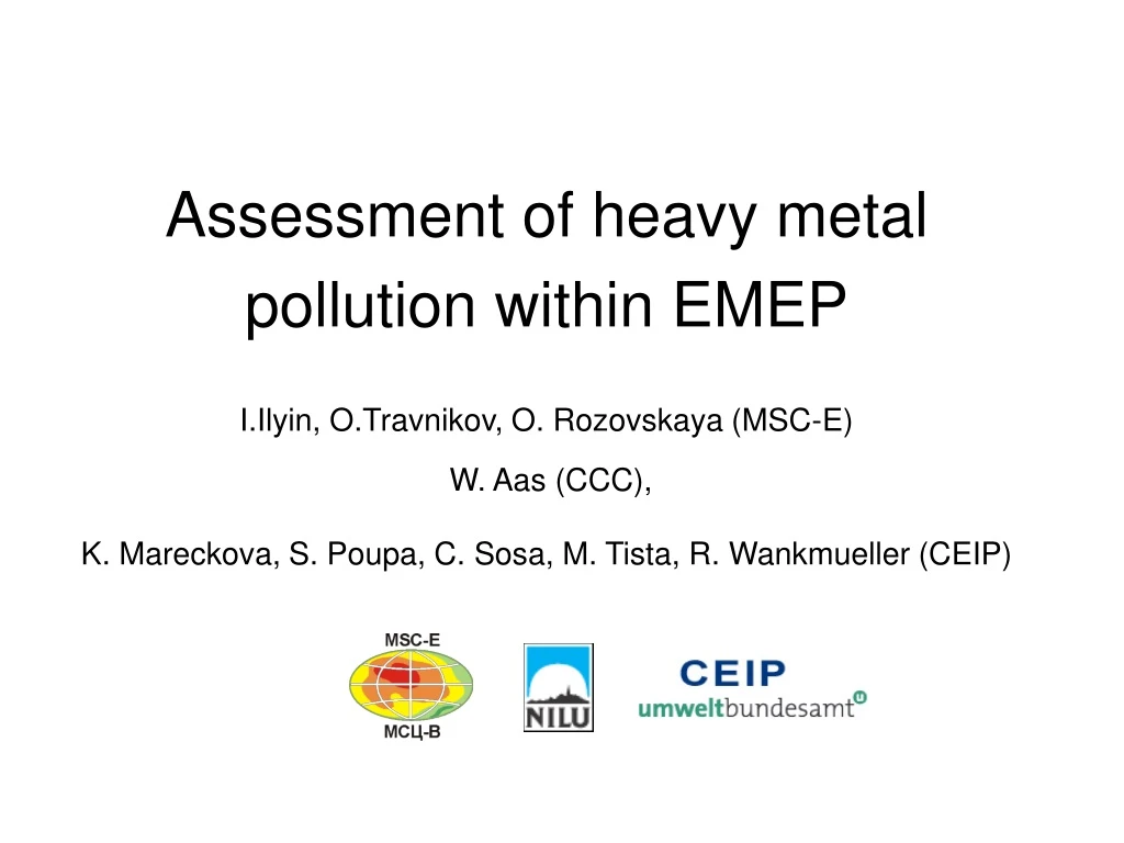 assessment of heavy metal pollution within emep