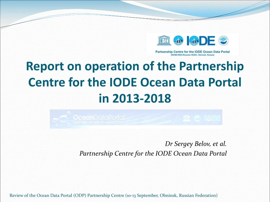 report on operation of the partnership centre