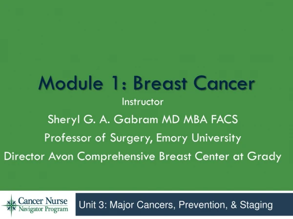 Module 1: Breast Cancer