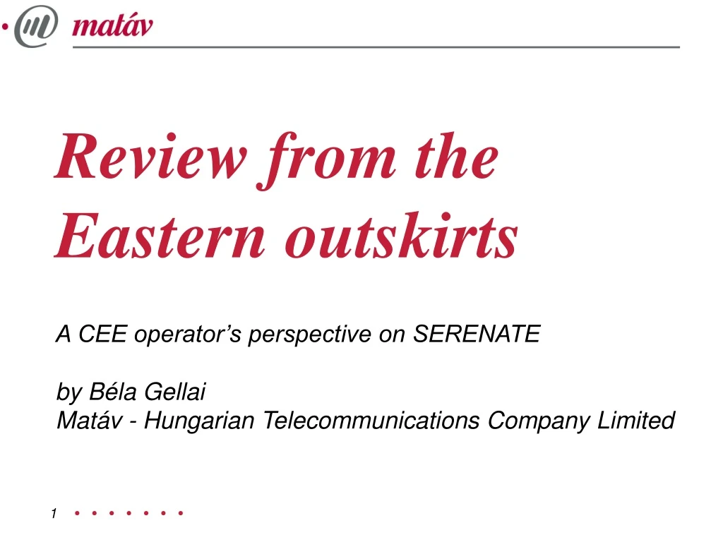 review from the eastern outskirts a cee operator