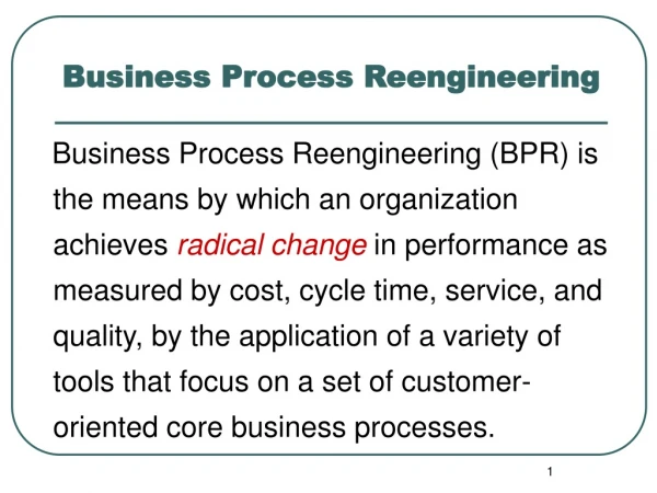 Business Process Reengineering