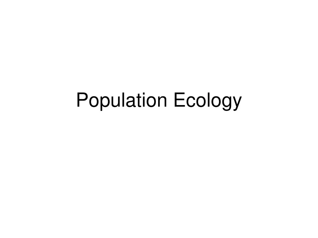 population ecology