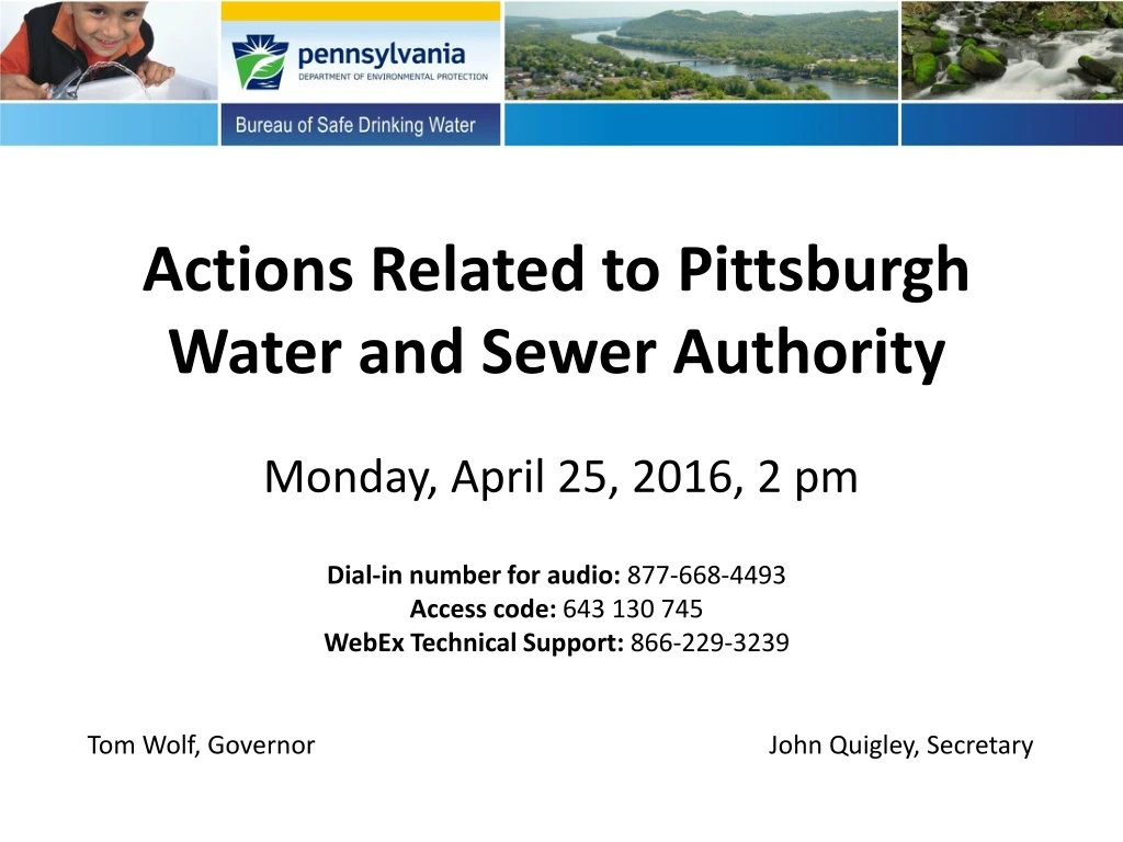 actions related to pittsburgh water and sewer authority