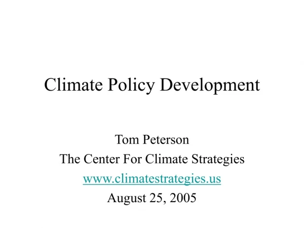 Climate Policy Development