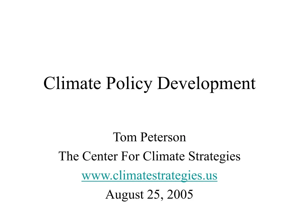 climate policy development