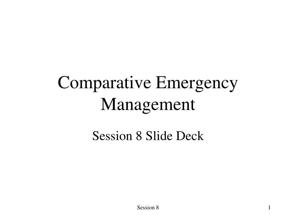 comparative emergency management