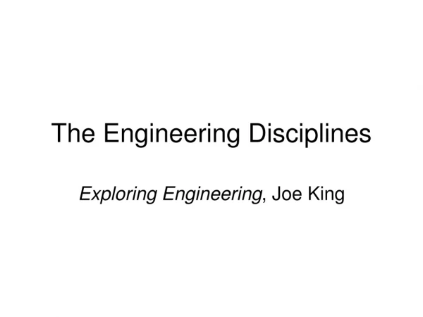 The Engineering Disciplines