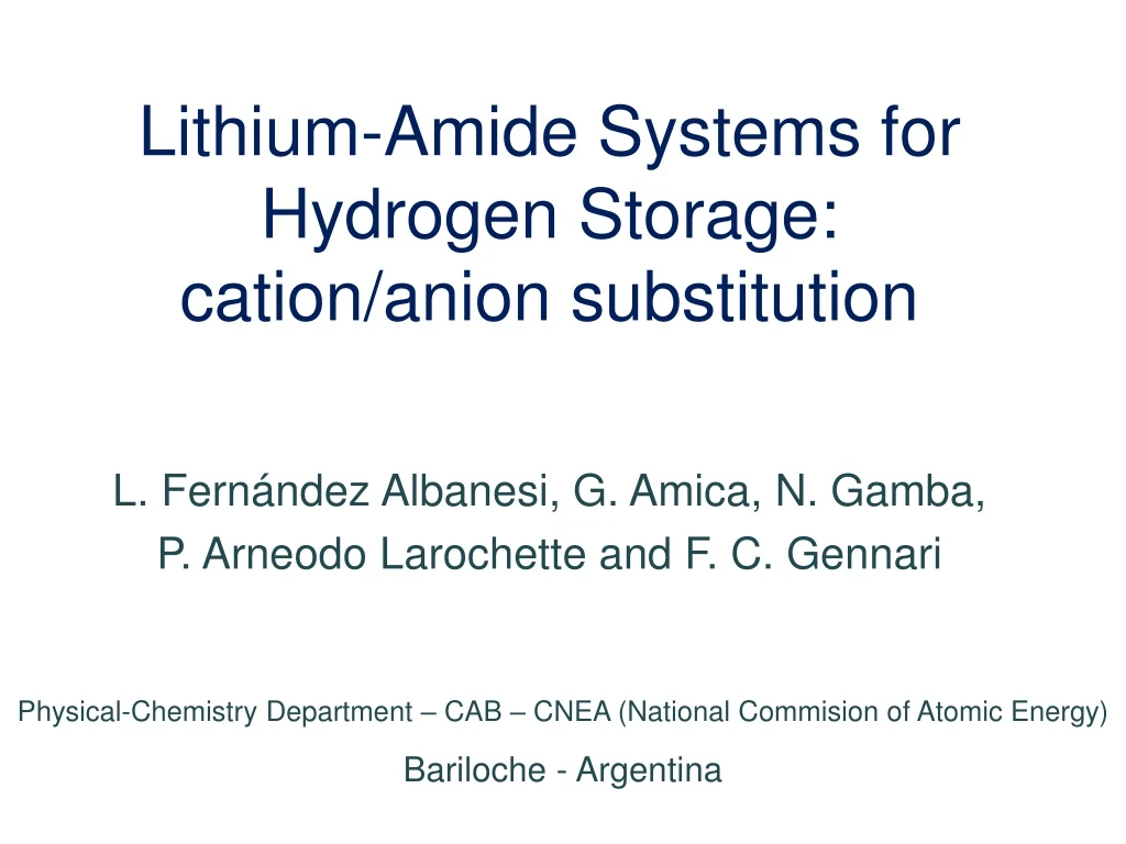 lithium amide systems for hydrogen storage cation