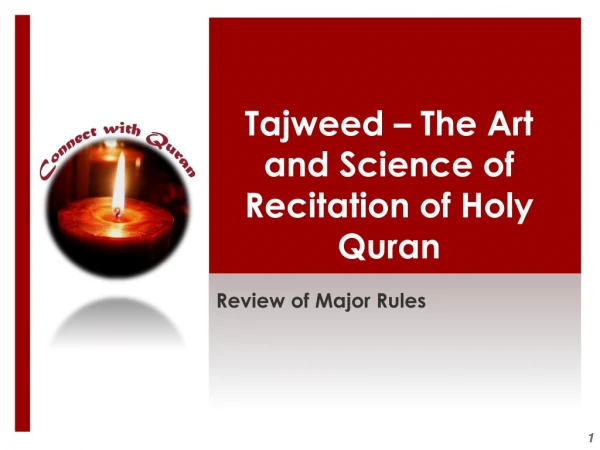 Tajweed – The Art and Science of Recitation of Holy Quran
