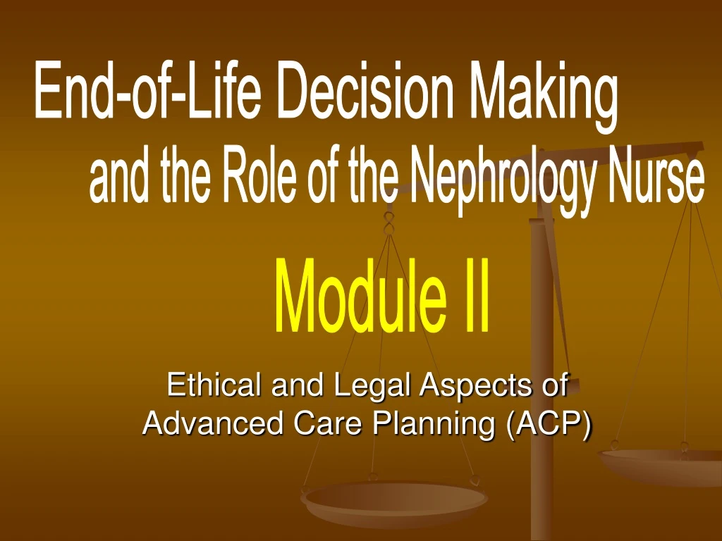 ethical and legal aspects of advanced care planning acp