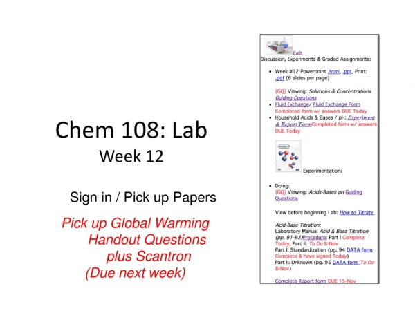 Chem 108: Lab Week 12