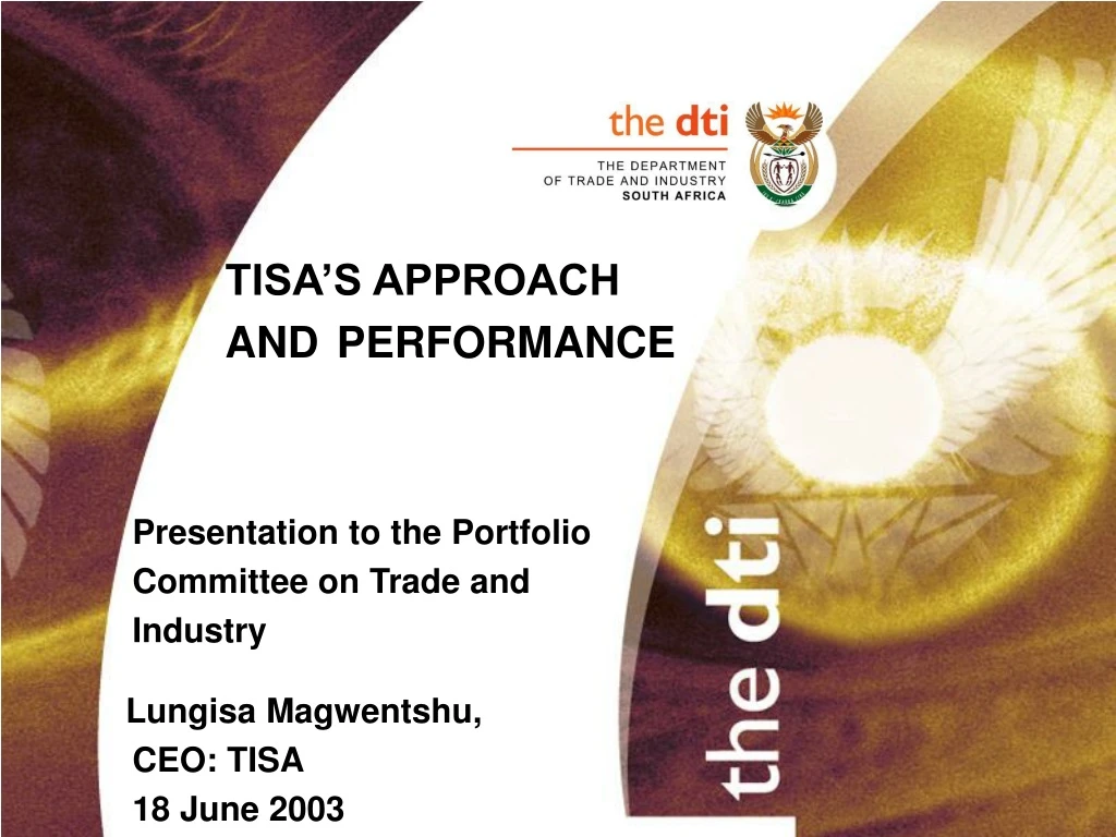 tisa s approach and performance presentation