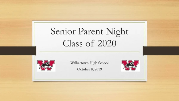 Senior Parent Night Class of 2020