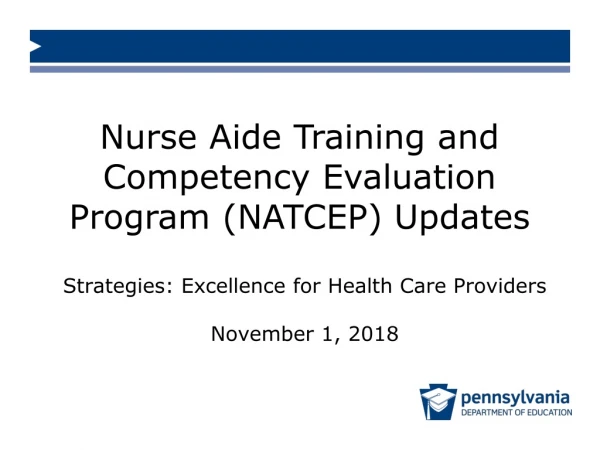 Strategies: Excellence for Health Care Providers  November 1, 2018