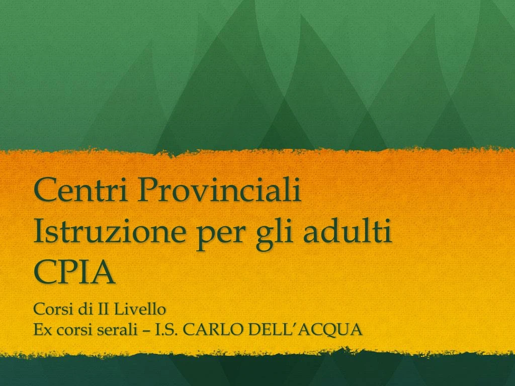 centri provinciali istruzione per gli adulti cpia