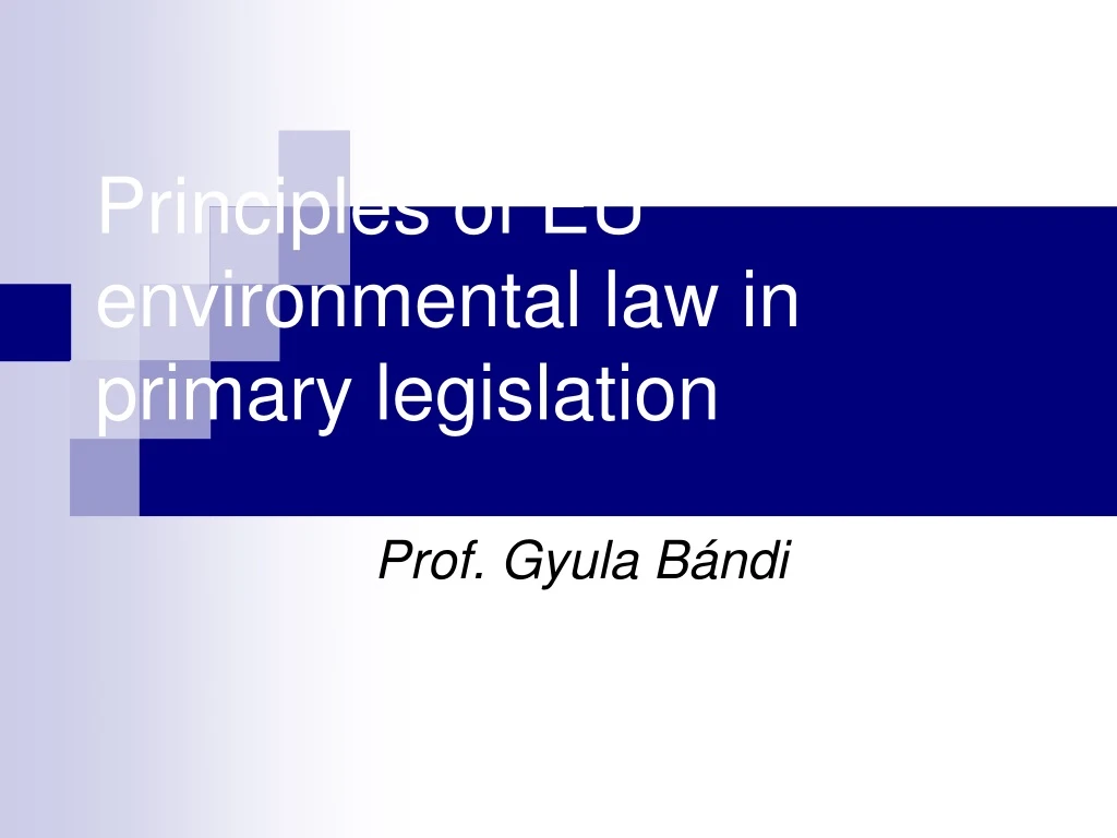 principles of eu environmental law in primary legislation