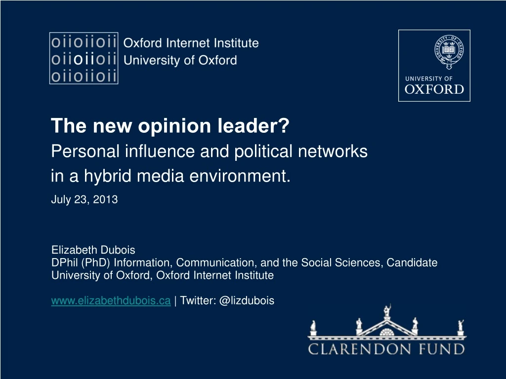 the new opinion leader personal influence and political networks in a hybrid media environment